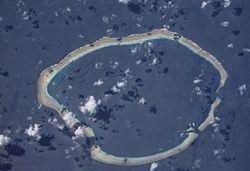 The Carteret Atoll from space